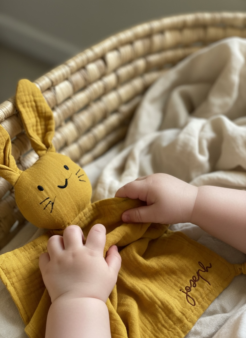 Doudou Lapin moutarde