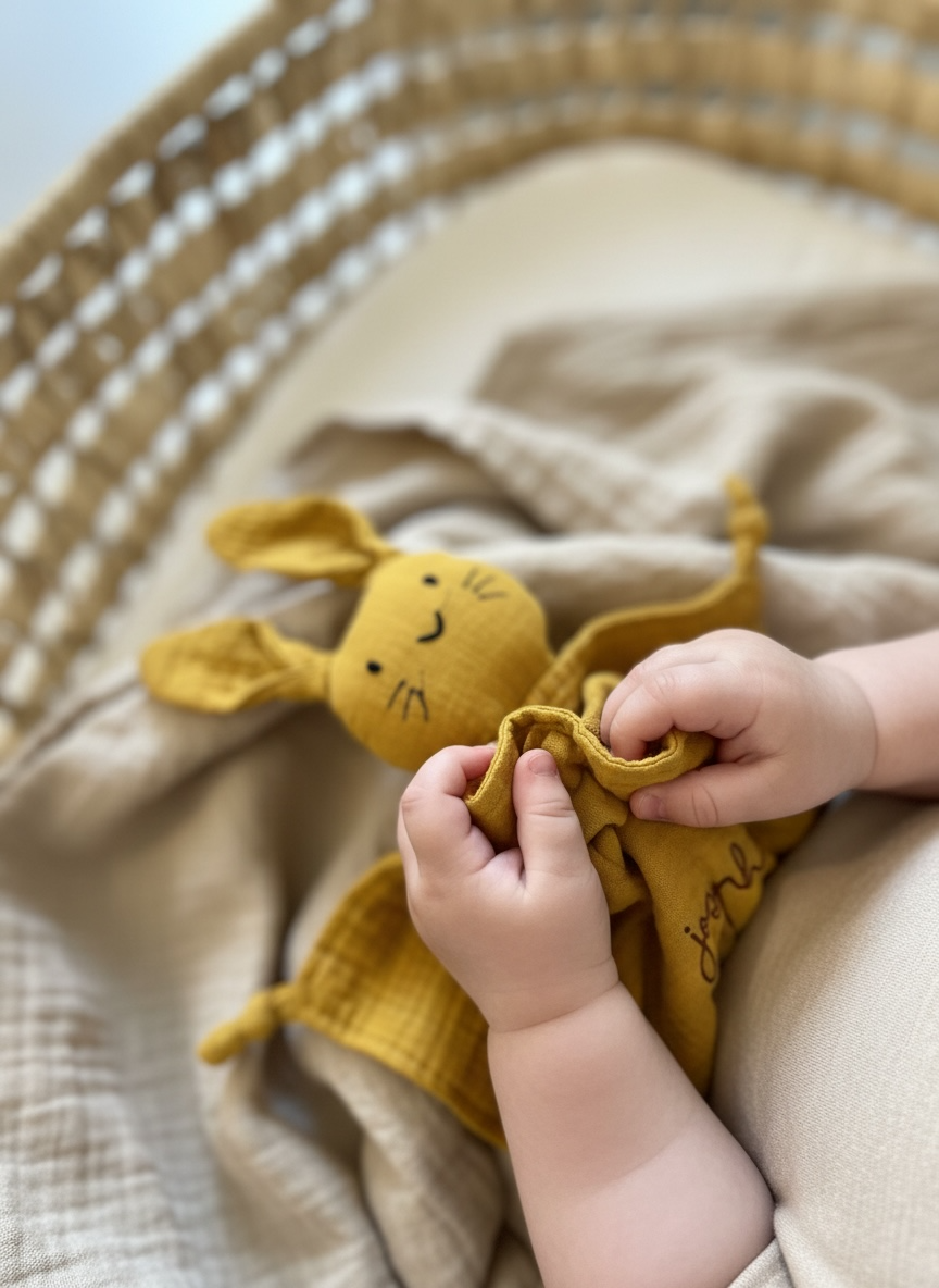 Doudou Lapin moutarde
