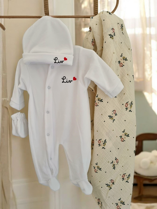 Tenue de naissance en velour